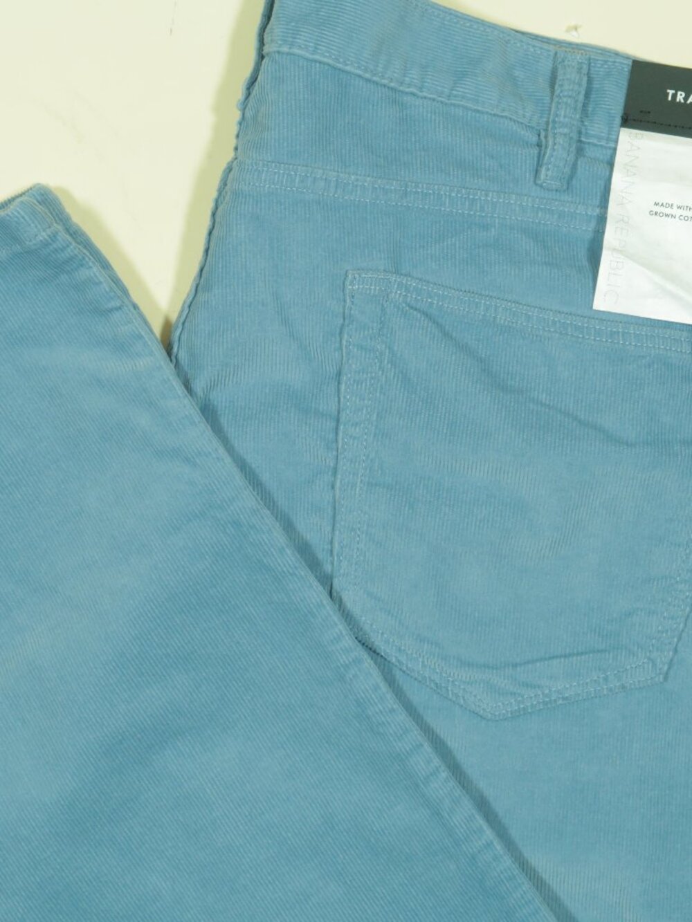 Banana Republic Traveler Corduroy Pants Mens 40 Blue Slim FIt Organic Cotton New